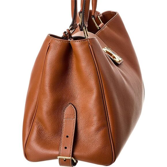 Celine Appoline Medium Leather Tote, Brown - Picture 3 of 4